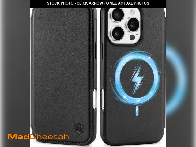 Lot 74-12129275 - SHIELDON Case for iPhone 16 Pro 6.3" 2024, Genuine Leather Slim Wallet Wireless Charging RFID Blocki...