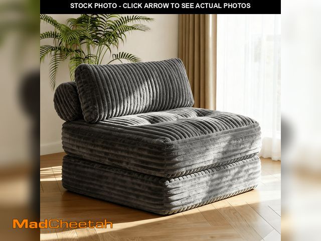 Lot 74-14071231 - Neche Single Corduroy Convertible Sleeper Sofa - Folding, Pillow Included, Back Support, Portable fo...