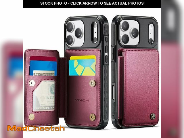 Lot 74-14273825 - Vinich for iPhone 17 Pro Max Wallet Case with Card Holder, RFID Blocking Credit Slots Kickstand Shoc...