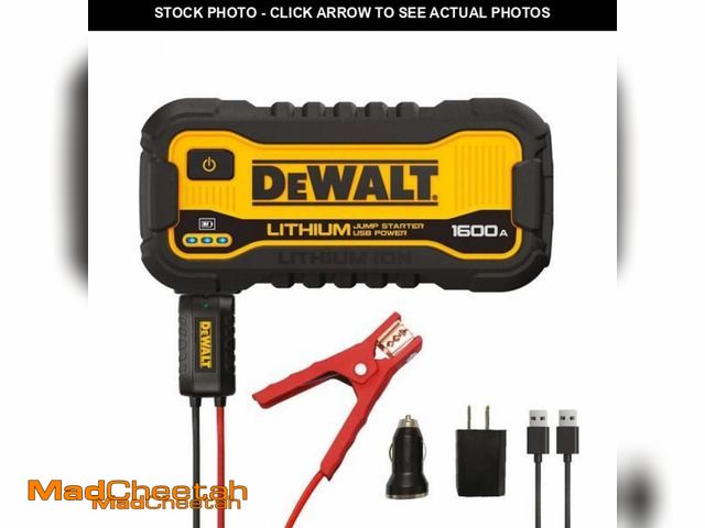 Lot 74-11912371 - DEWALT 1600 Peak Amp Lithium Jump Starter with USB Power Bank - UNUSED