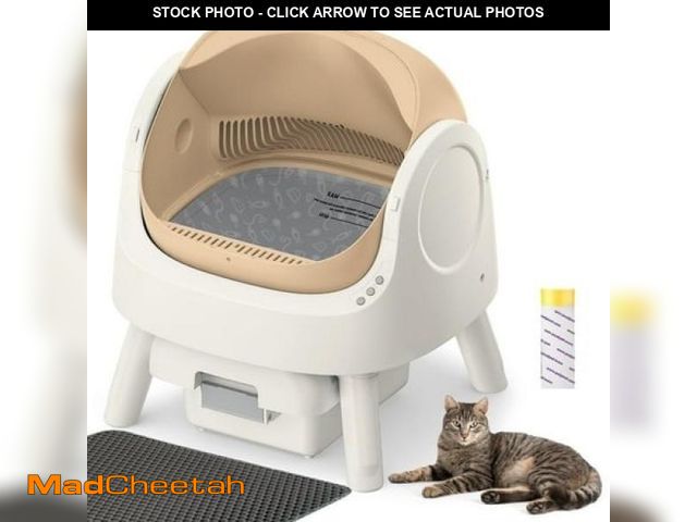 Lot 74-12208792 - Cat Litter Box Self Cleaning  Rawrose Open-Top Automatic Cat Litter Box with Safety Protection for M...