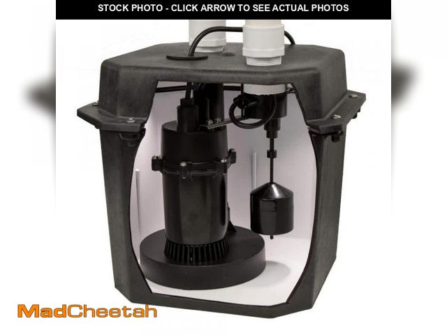 Lot 74-10162132 - Everbilt 1/4 HP Pre-Plumbed Sink Tray System Sump Pump - USED