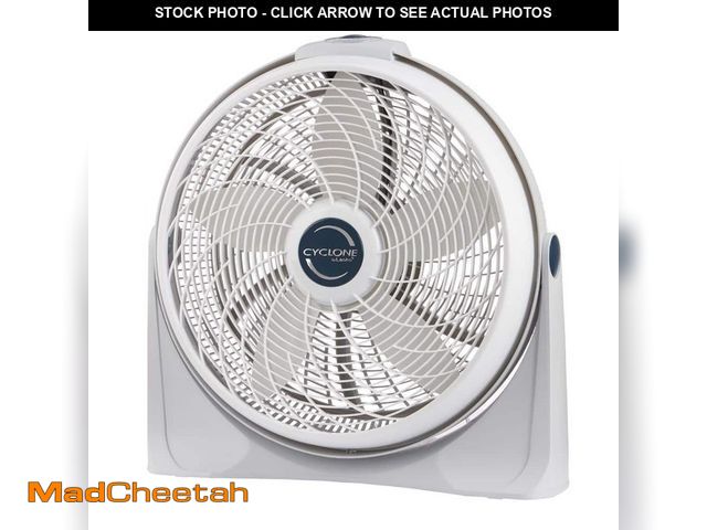 Lot 74-13038969 - (CRACKED ON TOP) Lasko Cyclone 20 in. 3 Speed Air Circulator Floor Fan for Home in White with Wall M...