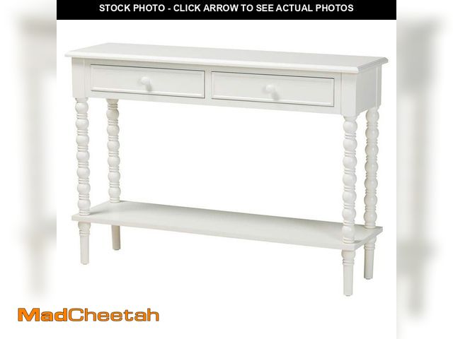 Lot 74-14274963 - (SOME DAMAGE) Baxton Studio Malinda 45.3 in. White Rectangle Wood Console Table with 2 Drawers - USE...