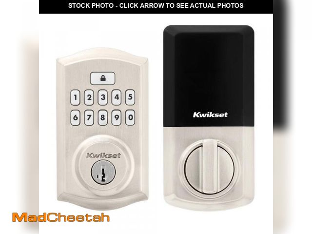 Lot 74-12390650 - Kwikset SmartCode 260 Traditional Satin Nickel Keypad Single Cylinder Electronic Deadbolt Featuring ...