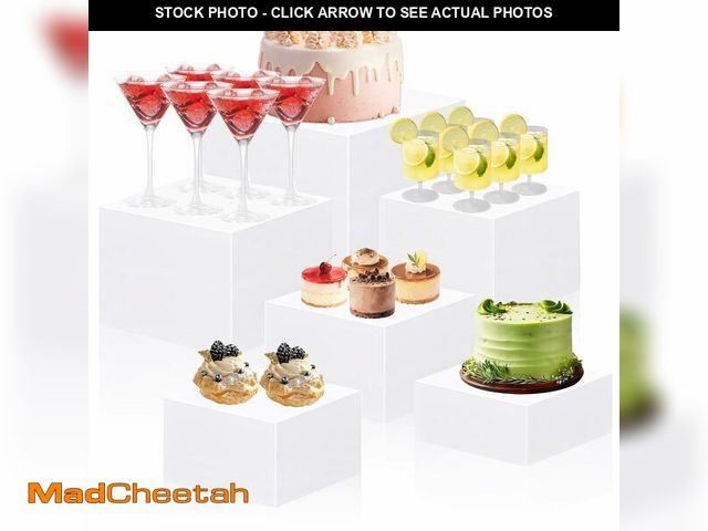 Lot 74-14150499 - MIVIDE 6 Pack Buffet Risers, White Food Risers for Buffet Table, Food Display Risers for Party, Acry...