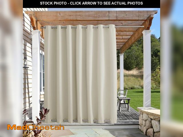 Lot 74-12118831 - NICETOWN Outdoor Curtain Extra Wide for Patio Waterproof &amp; Windproof, Rustproof Top and Bottom G...