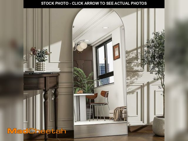 Lot 74-13836625 - WISSMIELS 57" x 20" Arched Full Length Mirror - Wall Mounted/Floor Mirror Aluminum Alloy Frame Full ...