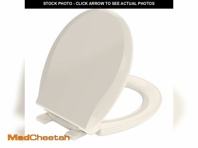 Lot 74-14064199 - Round Toilet Seat Soft Close 16.5", Standard Universal Toilet Lid Round with PP Material Safe, Easy ...