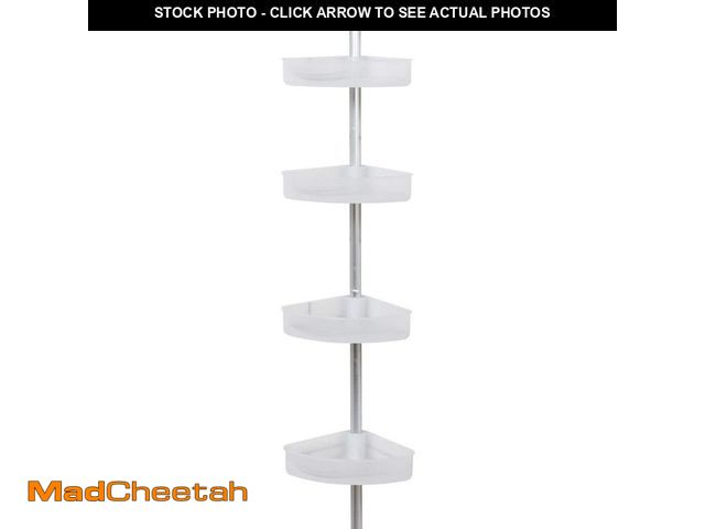 Lot 74-14449473 - Zenna Home Tension Pole Rust Resistant Corner Shower Caddy in Satin Chrome 2140ALK - UNUSED
