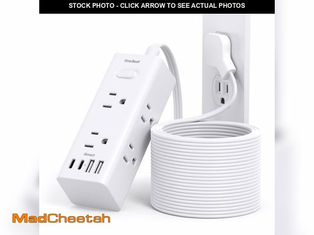 Lot 74-14330017 - 20Ft Extension Cord with Multiple Outlets, Flat Plug Power Strip Surge Protector with 20 Ft Long Cor...