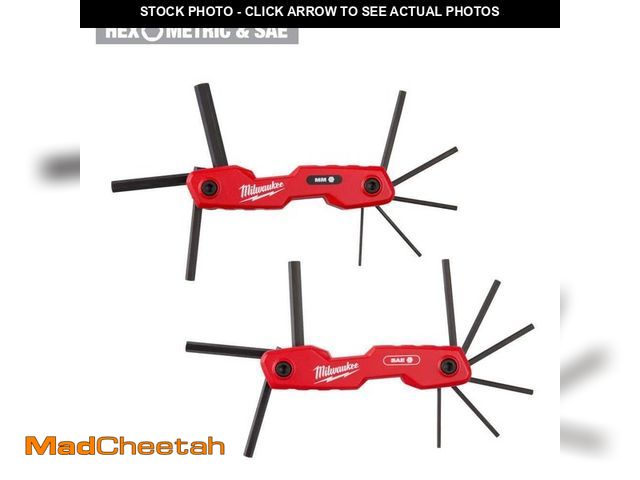 Lot 74-13773093 - Milwaukee 17-Key Folding Hex Key Sets - SAE/Metric - UNUSED