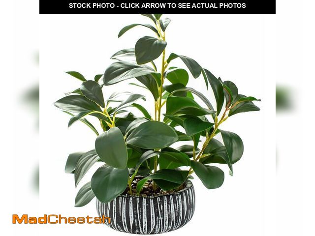Lot 74-14206008 - AlphaAcc Artificial Plants Decor Greenery Fake Succulents Indoor Potted Fake Plant with Rustic Black...