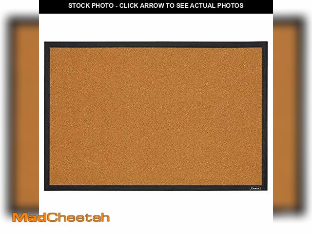 Lot 74-12366275 - Quartet Cork Bulletin Board, Framed Corkboard, 2' x 3', Black Frame, Message Board, Vision Board (MW...