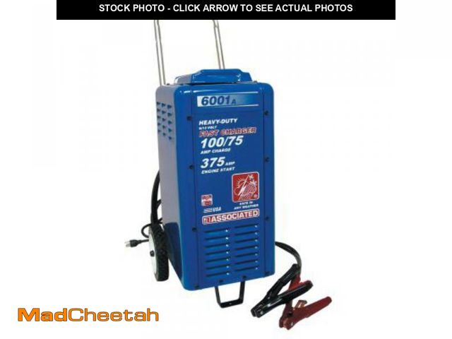 Lot 74-12320107 - Associated Equipment 6001A 6/12V 100/75 Amp Continuous Charge 375 Amp Cranking Assist Charger with W...