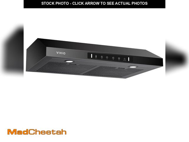 Lot 74-13692583 - VIKIO 30 in. 500 CFM Ducted Under Cabinet Range Hood in Black Stainless Steel with LED Lights, Remot...