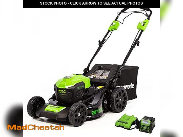 Lot 74-12241915 - Greenworks Self-Propelled 21-inch Brushless Lawn Mower 40V with 5Ah Battery and Charger - UNUSED