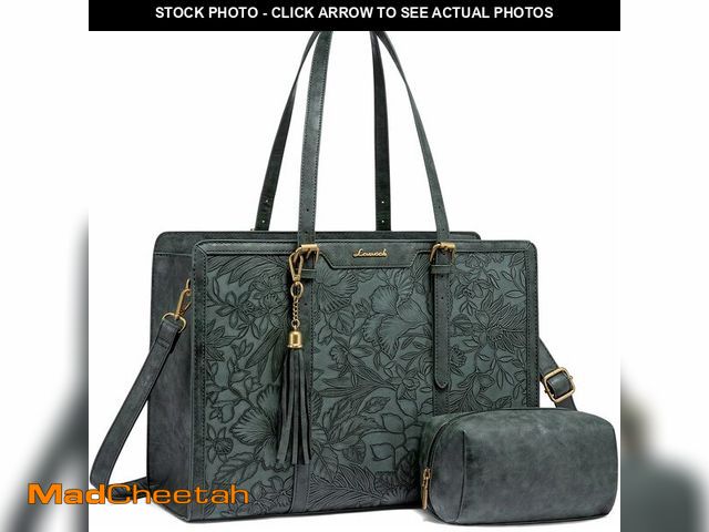 Lot 74-13710058 - LOVEVOOK Laptop Bag for Women Vintage Leather Laptop Tote 15.6 inch Large Capacity Computer bag with...