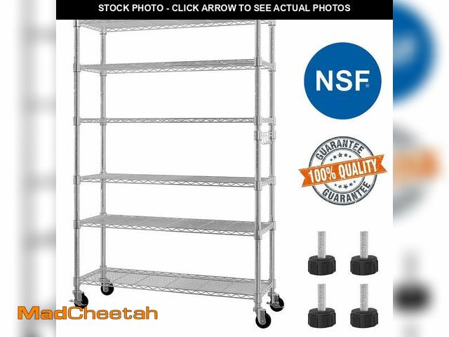Lot 74-12764471 - Ktaxon 6 Tier Wire Shelving with Wheels 900 LBS Capacity,  Heavy Duty Storage Rack for Home Garage, ...