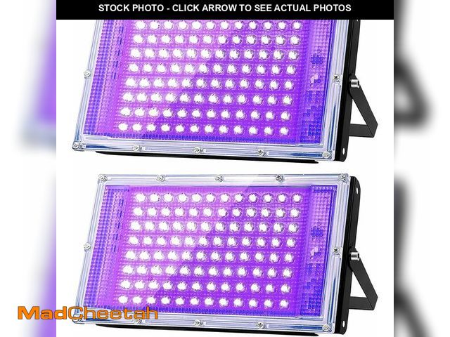 Lot 74-14267634 - Glostars 100W LED UV Black Light, Powerful UV Spotlight, IP66, 395nm Lamp for Christmas, Halloween G...