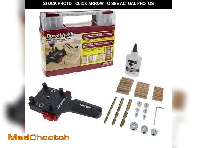 Lot 74-12920504 - *DIRTY/ONE PIECE BROKEN* Milescraft Dowel Jig Kit 1/4 in. 5/16 in. 3/8 in. Complete Doweling Jig Kit...