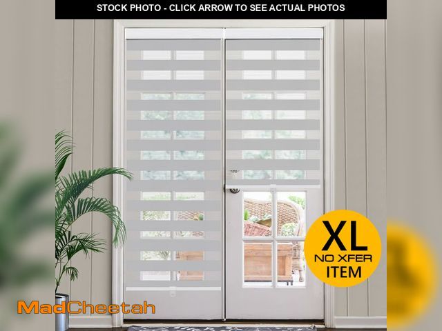 Lot 74-12692792 - (MISSING HARDWARE) SEEYE Cordless Zebra Blinds for Window, French Door Blinds Free-Stop Roller Windo...