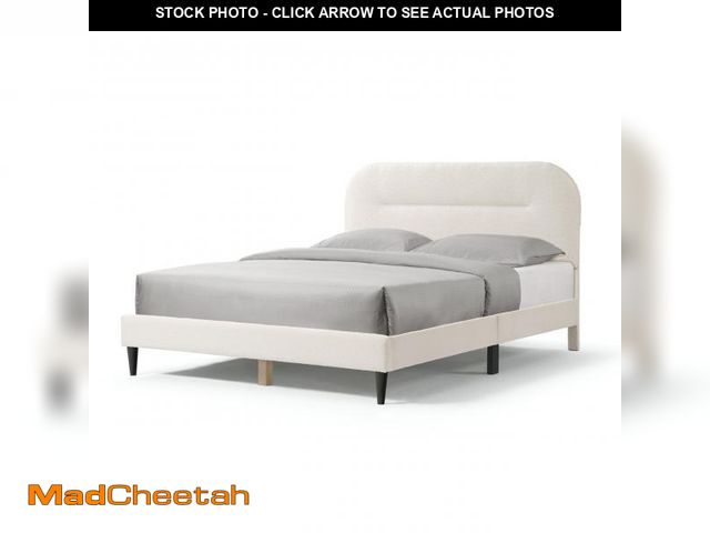 Lot 74-12524919 - *SEE DETAILS* Furniture of America Vivienne Modern Boucle Queen Platform Bed Frame with Adjustable R...