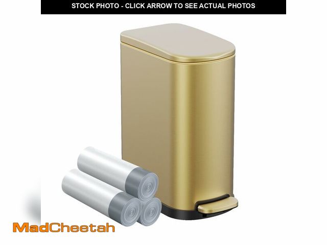 Lot 74-14298909 - KSSKSS 2.6 Gallon Slim Bathroom Trash Can with Soft Close Foot Pedal, 10L Stainless Steel Garbage Ca...