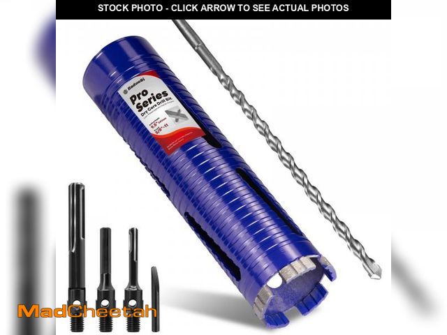 Lot 74-12113364 - DaduoRi 2-1/2" Pro Dry Core Drill Bit with Pilot Bit &amp; 3 Adapters (SDS Plus/SDS Max/1/2 Hex), Up...