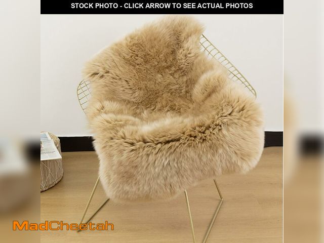 Lot 74-13629680 - RZLWOOL Genuine Sheepskin Rug New Zealand Fluffy Lambskin Rug, Natural Luxury Sheepskin Throw for Be...