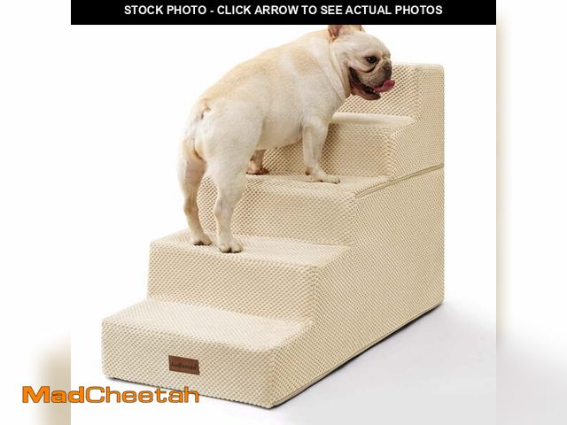 Lot 74-13042553 - Dog Stairs for High Bed 22.6" H,5-Step Dog Steps for Small Dogs and Cats,Indoor Non-Slip Balanced Pe...