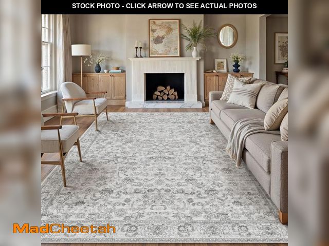 Lot 74-12155263 - BERTHMEER 8'x10' Area Rugs for Living Room Bedroom Office Dining Room Farmhouse Vintage Gray Large O...