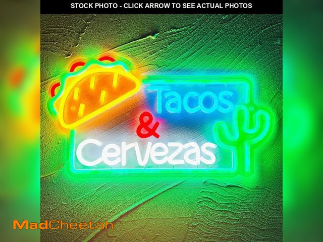 Lot 74-12111419 - Artlast Neon Sign - Tacos &amp; Cervezas LED Neon Light Mexican Food Neon Lights Street Food LED Sig...