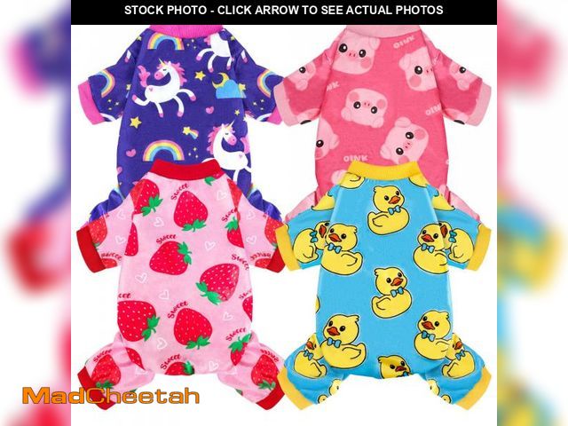 Lot 74-12212398 - 4 Pack Dog Pajamas Soft Lightweight Dog Recovery Suit Onesie Clothes for Small Medium Large Female P...