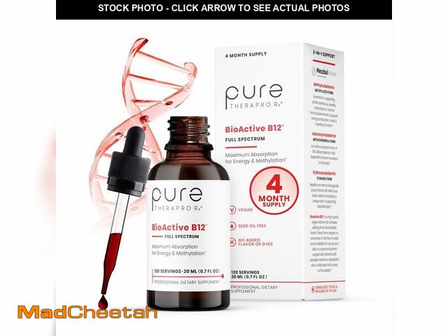 Lot 74-14145293 - BioActive B12 Full Spectrum Vegan Methylated Vitamin B12 Sublingual Liquid Methylcobalamin, Hydroxoc...