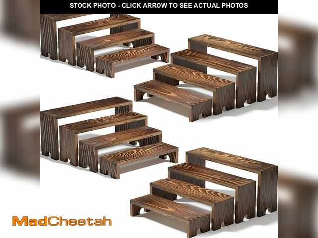 Lot 74-14205474 - 4 Set Wooden Tiered Risers Display Stands for Vendor Events,Stackable Wood Cupcake Display Stand,Far...