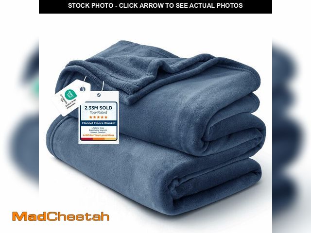 Lot 74-14206623 - Bedsure GentleSoft Fleece Throw XL Blanket Blue - 300GSM Soft Lightweight Plush Cozy Blankets for Be...