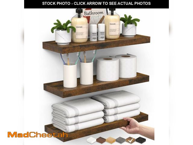 Lot 74-13566702 - BAYKA Floating Shelves Bathroom for Wall Ã¢â¬â Shelf Over Toilet Farmhouse Rustic Wood for Bedroo...