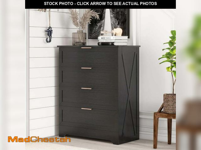 Lot 74-13789763 - FTZxHKLX Modern 4 Drawer Dresser for Bedroom, Tall Bedroom Dresser with Large Drawer &amp; Rose Gold...