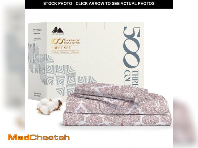Lot 74-11553389 - Mayfair Linen 100% Cotton Printed California King Cotton Sheets - 4 PC Cal King Size Bed Sheet Set C...