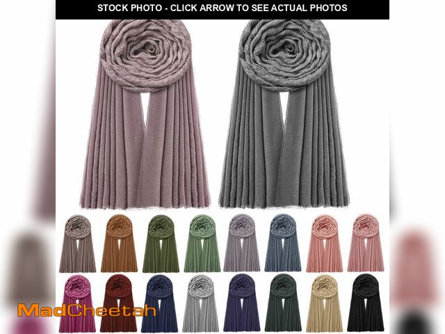 Lot 74-12707636 - Yahenda 18 Picees Women Scarfs Shawl Hijab Soft Cotton Hemp Long Scarf Head Wraps for Women, 27 x 69...
