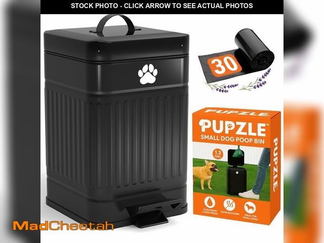 Lot 74-12716249 - Pupzle Small Dog Poop Trash Can Outside, 1.3 Gal Metal Dog Waste Trash Can, Small Poop Bucket Outdoo...