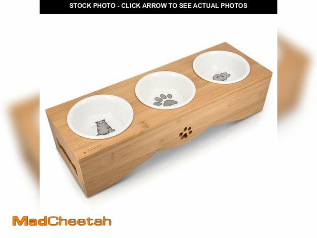 Lot 74-12693921 - (ONE BOWL IS BROKEN) SNavaris Cat Bowl with 3 Bowls Ã¢â¬â Bowl with 3 x Ceramic Bowls 130 ml and ...