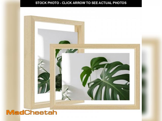 Lot 74-12305989 - Egofine 6x8 Floating Frames Set of 2, Double Plexiglass Picture Frame, Made of Solid Wood Display An...