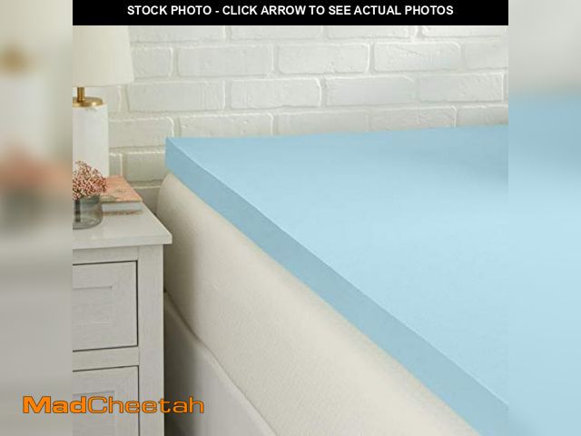 Lot 74-12136790 - Basics Twin Mattress Topper, Cooling Gel-Infused, CertiPUR-US Certified, 2 Inches, Blue - UNUSED