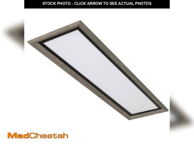 Lot 74-11372667 - Augusta 50 in. X 15 in. Black, Washed Gray Frame CCT Selectable LED Flush Mount Ceiling Light 4000 D...