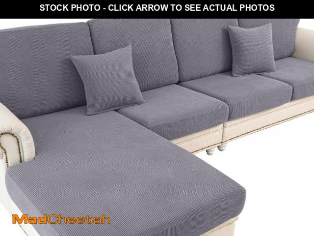 Lot 74-11552473 - LA MEACK Couch Cushion Covers for Sectional Sofa L Shape Washable Separate Seat Chaise Couch Cover S...