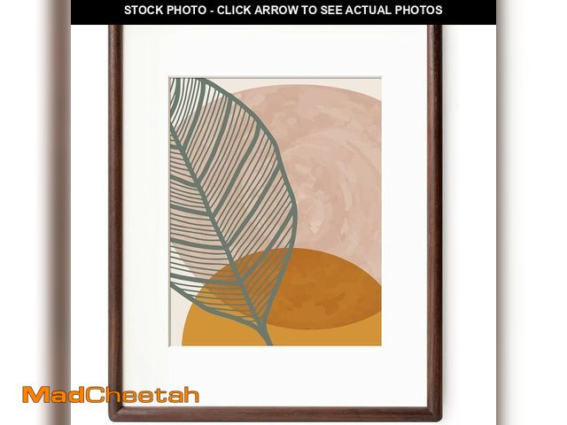 Lot 74-10897648 - Axeman 11 x 14 Picture Frame - Solid Walnut Frame 11x14 Matted to 8x10 - Rounded Corner Walnut Photo...