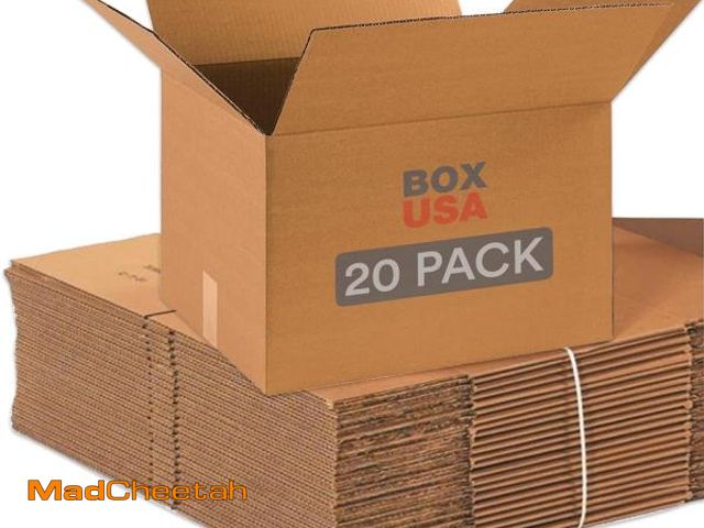 Lot 74-12137544 - BOX USA Moving Boxes Medium 18"L x 14"W x 12"H 20-Pack | Corrugated Cardboard Box for Shipping, Mail...