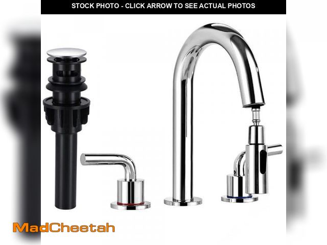 Lot 74-12364919 - AKLFGN 8 in. Widespread Bathroom Faucet 3 Hole with Pull Out Sprayer, Bathroom Sink Faucet with Pop-...